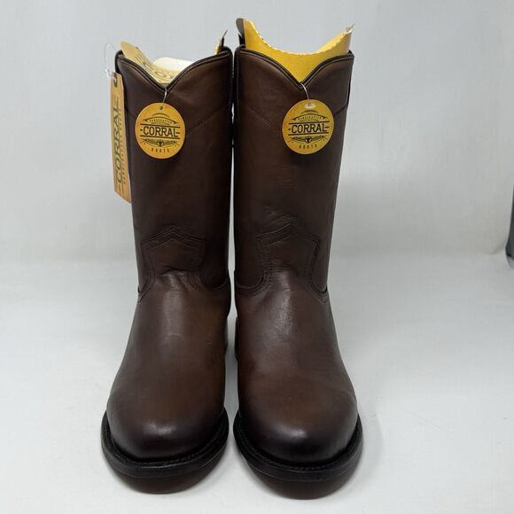 Corral A4068 Cowboy Roper Boots Mens 10 EE Brown Cow Leather Mid Calf Western - Picture 5 of 15